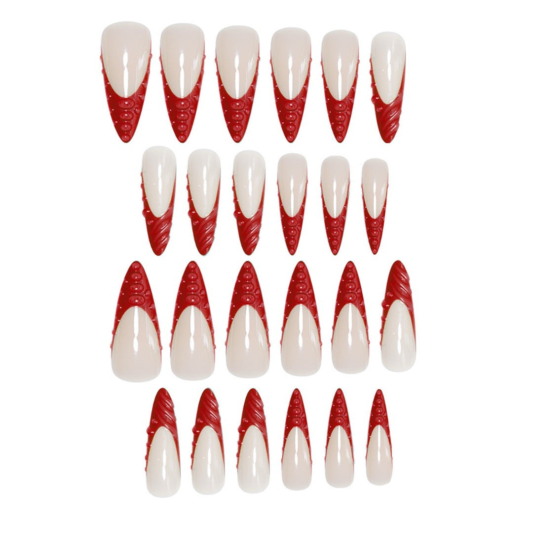 Decorative Sculpted Stiletto Press-On Nails Stornfield