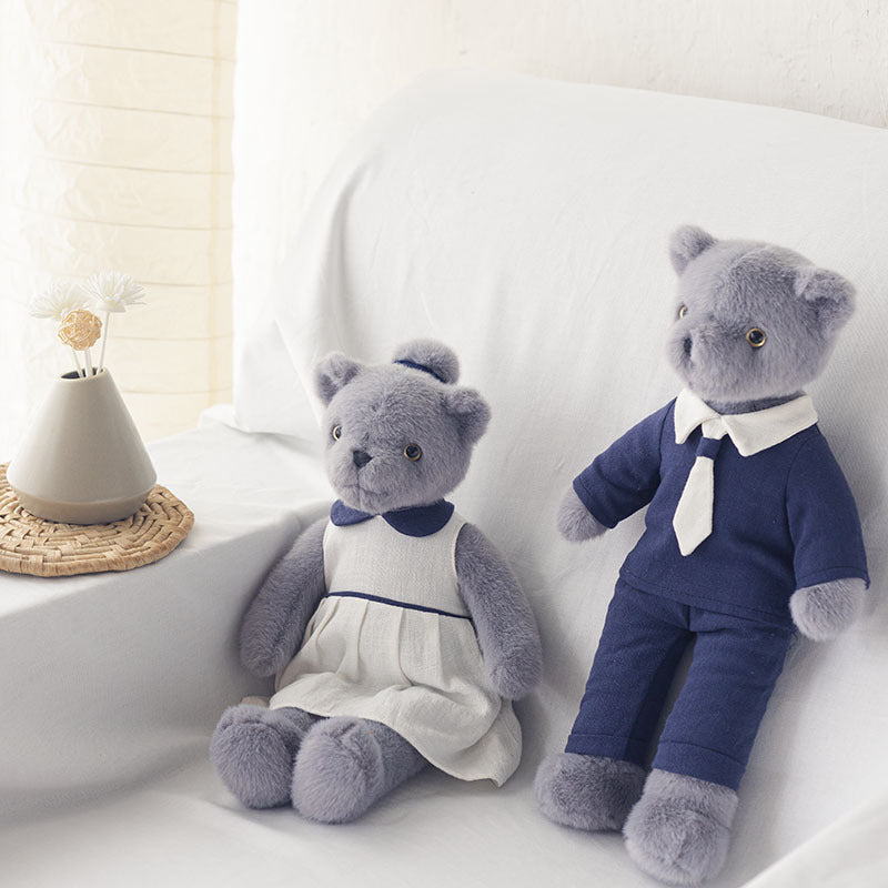 Plush Teddy Bear with Satin Bow and Ultra-Soft Faux Fur