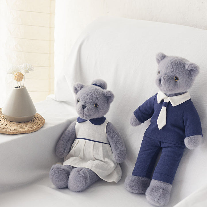 Plush Teddy Bear with Satin Bow and Ultra-Soft Faux Fur