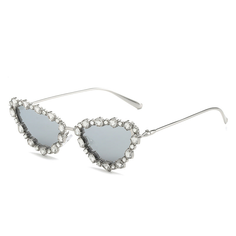 Heart-Shaped Rhinestone-Embellished Sunglasses Stornfield