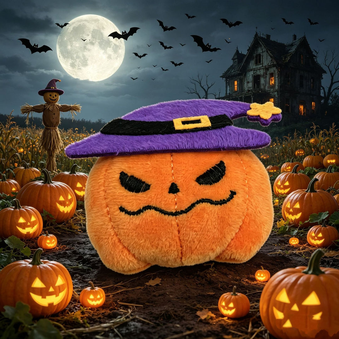 Cute Halloween Plush Ghost with Soft Cuddle Fabric and Embroidered Face