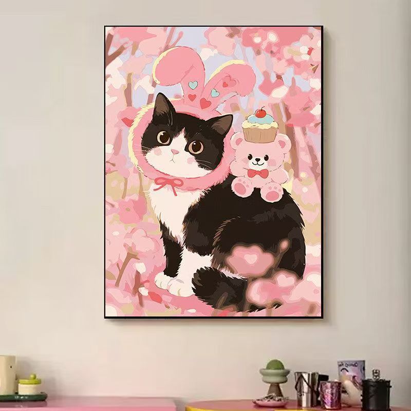 Playful Cat-Themed Illustration Wall Art Stornfield