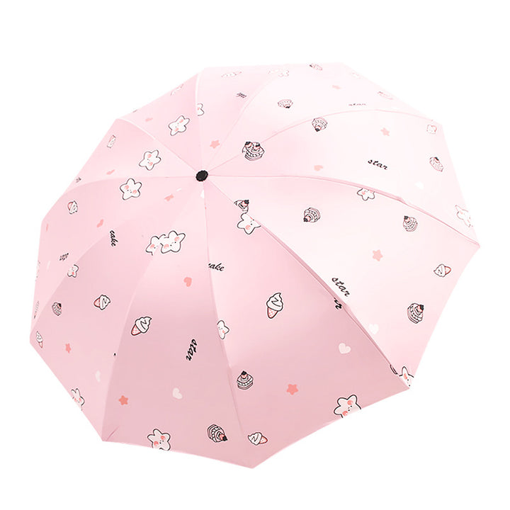 Women's Folding Umbrella with Playful Dessert Motif Stornfield