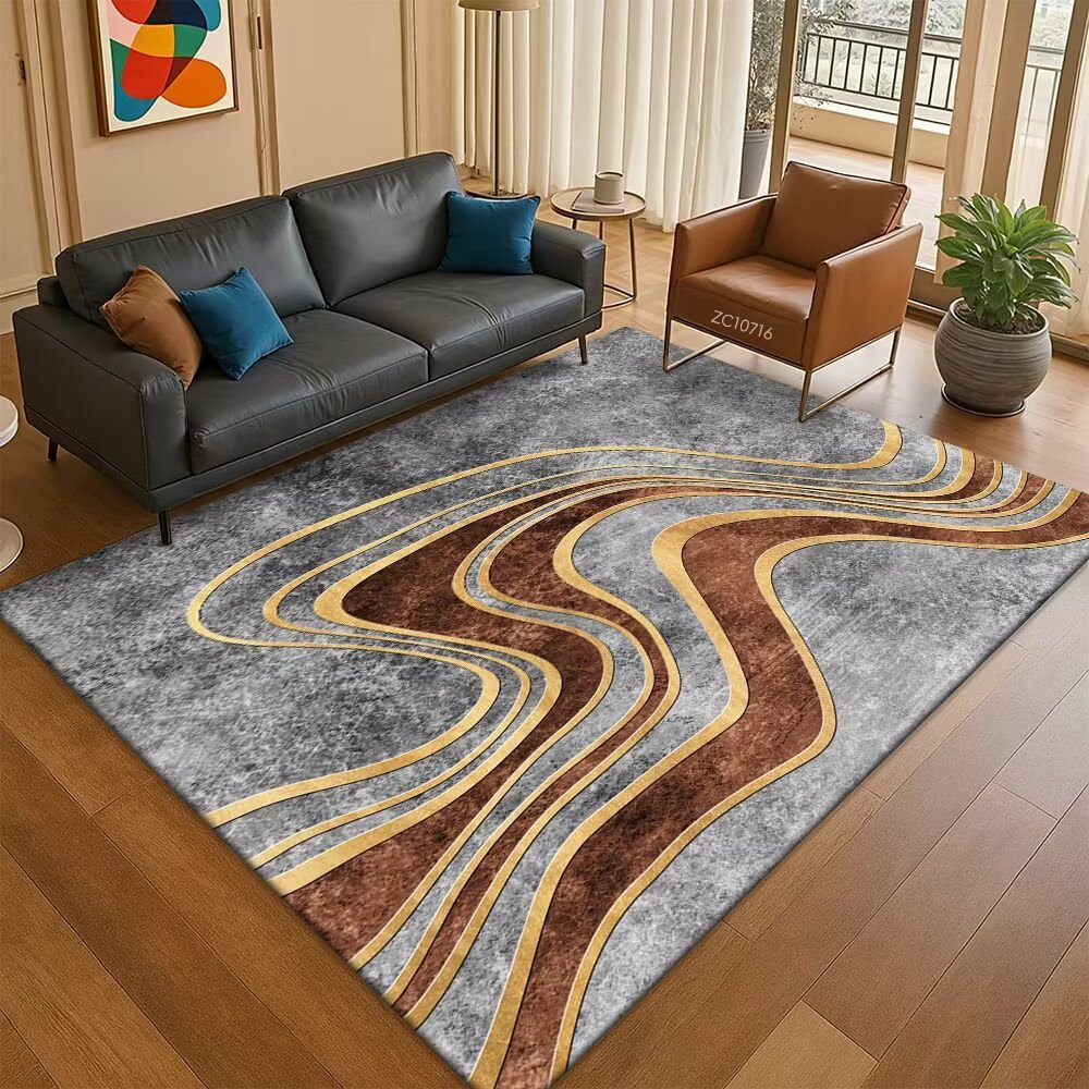 Leaf-Patterned Area Rug Stornfield