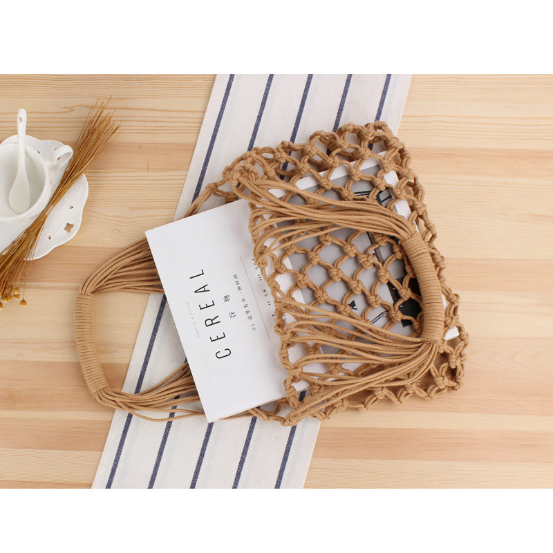 Handmade mesh tote bag with ergonomic carrying handle Stornfield