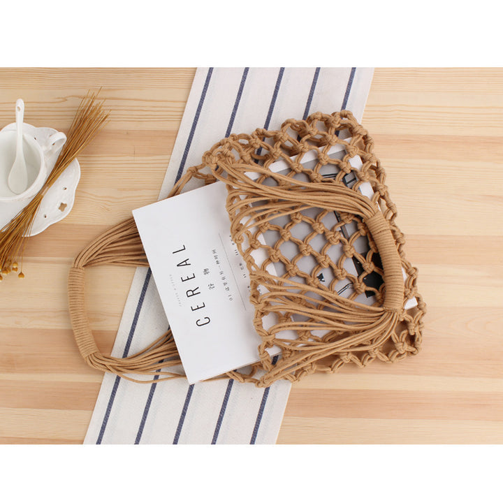 Handmade mesh tote bag with ergonomic carrying handle Stornfield