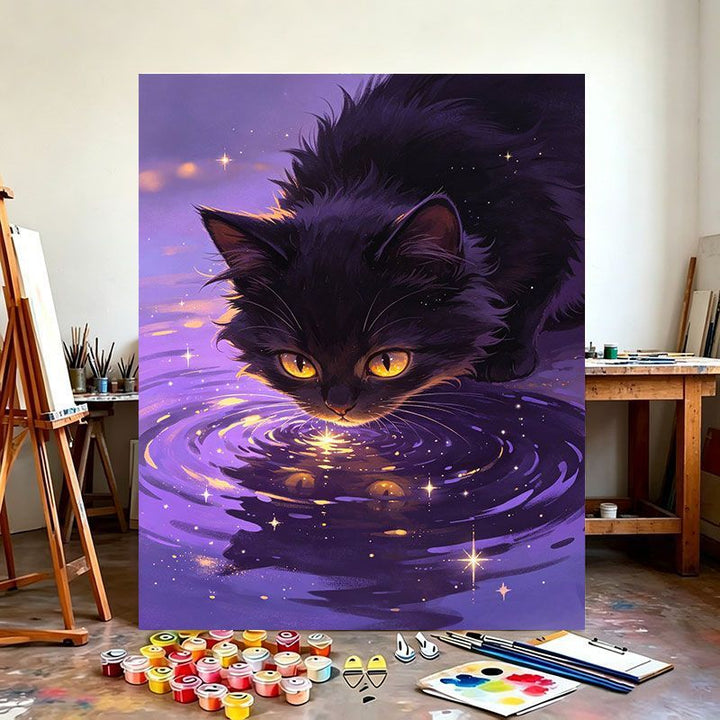 Mystical Cat-Themed Canvas Artwork Stornfield