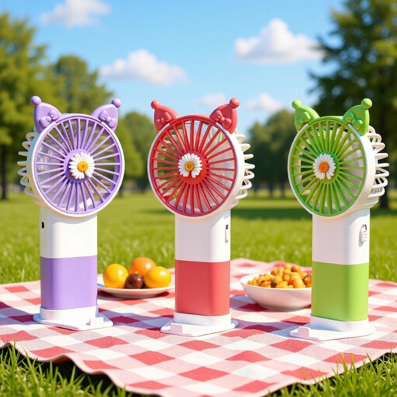 Unisex handheld fan with colorful design and adjustable tilt Stornfield