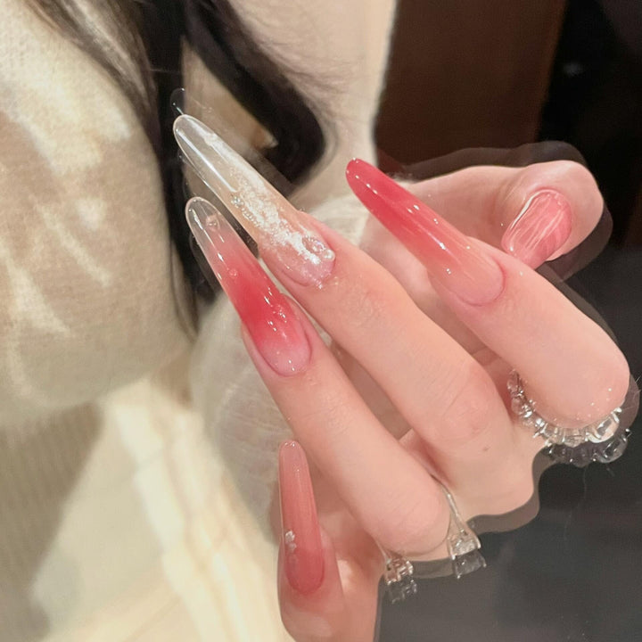 Artificial Nail Set with Elegant Gradient Color and Glitter Details Stornfield