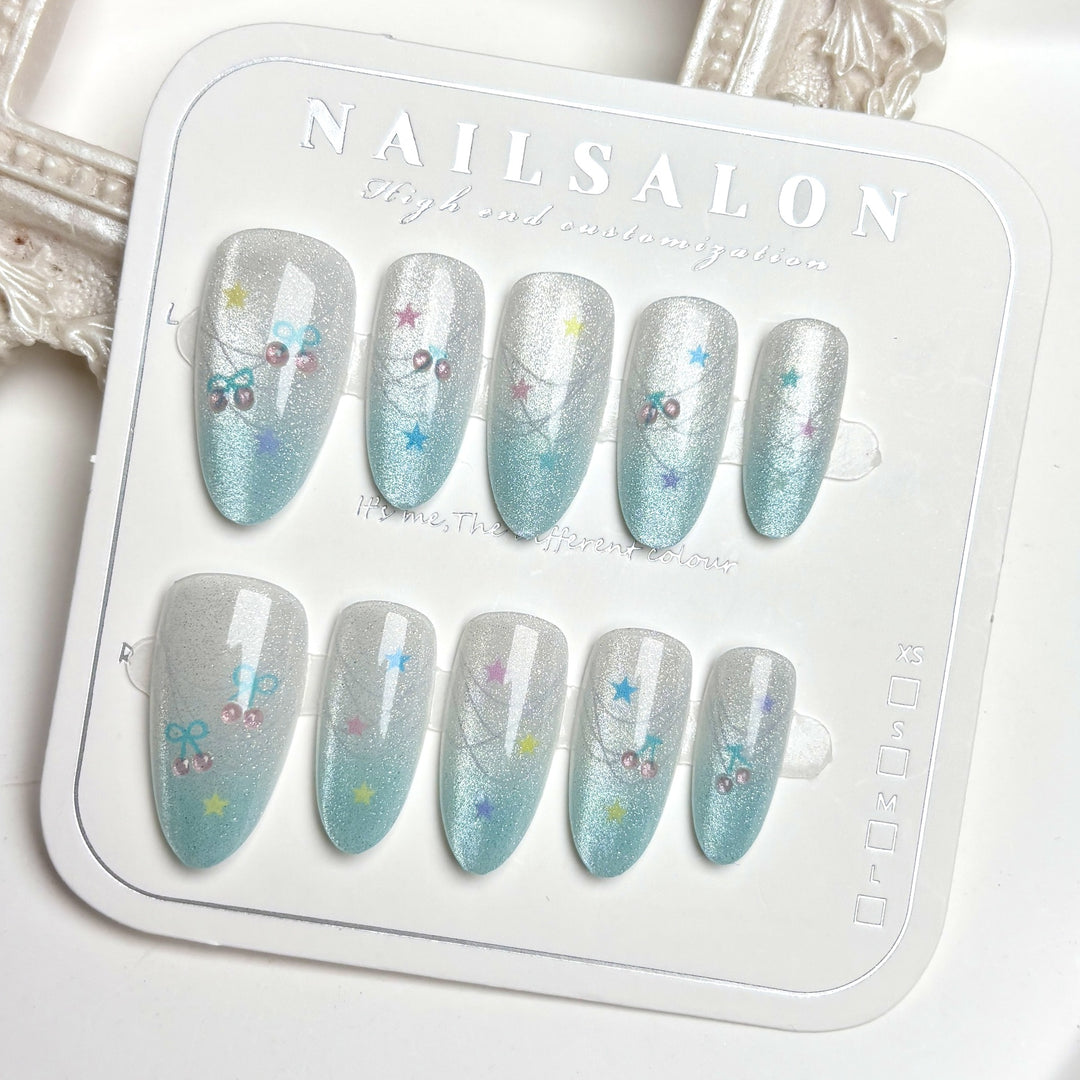 Artistic Sparkle Press-On Nail Design