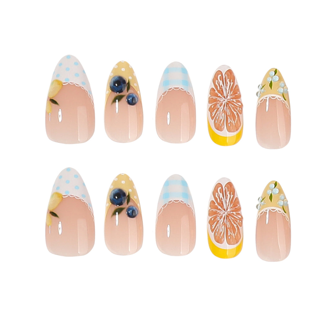 Artistic Nail Extensions with Creative Floral Design Stornfield