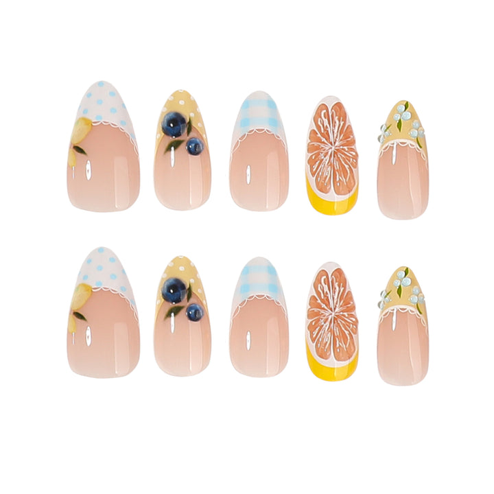 Artistic Nail Extensions with Creative Floral Design Stornfield