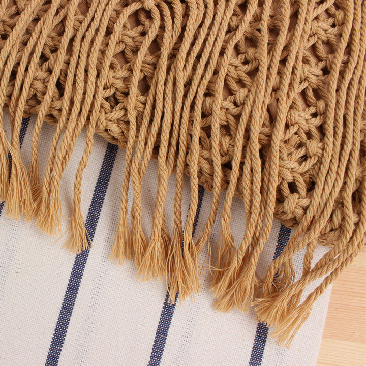 Handcrafted macrame shoulder bag with fringes Stornfield