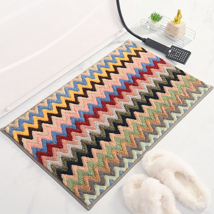 Zigzag Pattern Bath Mat