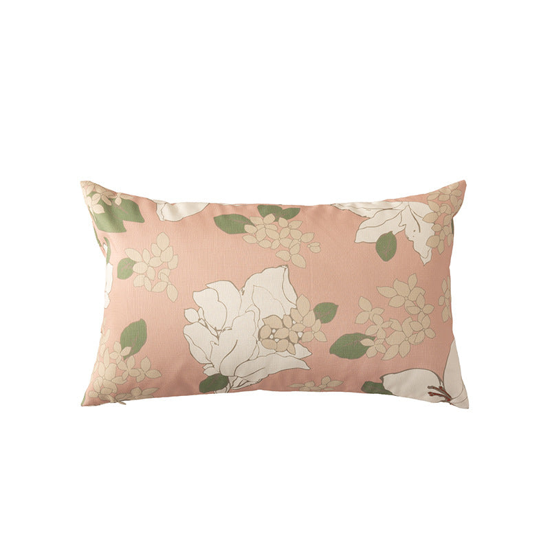 Cotton decorative pillow with raised dog tuft embroidery and contrasting piping
