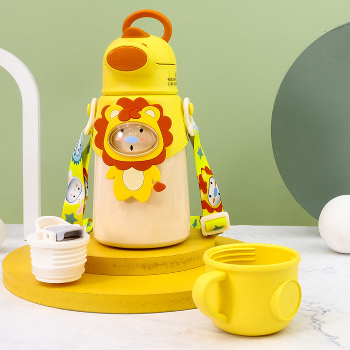 Women's Insulated Water Bottle with Cute Rabbit Design and Practical Carry Strap Stornfield