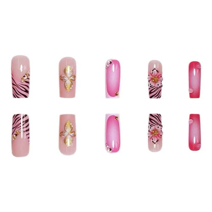 Decorative 3D Floral Nail Art Extensions Stornfield