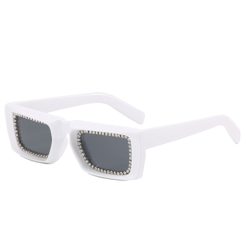 Women extravagant square sunglasses with glittering frame Stornfield