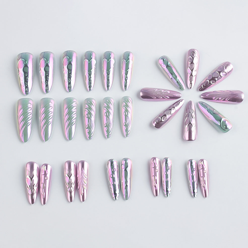 Artistic Metallic Gel Nail Art Design Stornfield