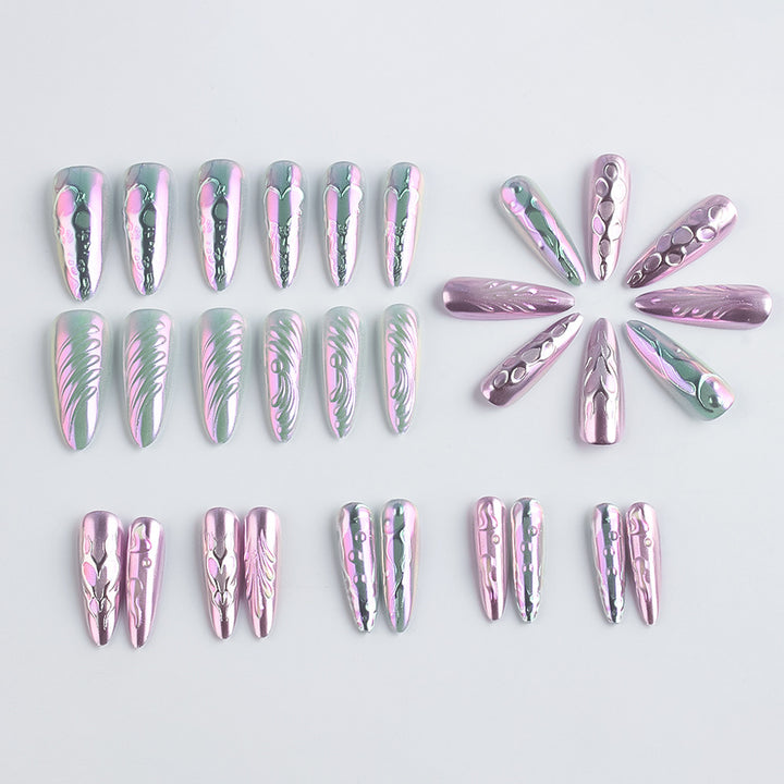 Artistic Metallic Gel Nail Art Design Stornfield