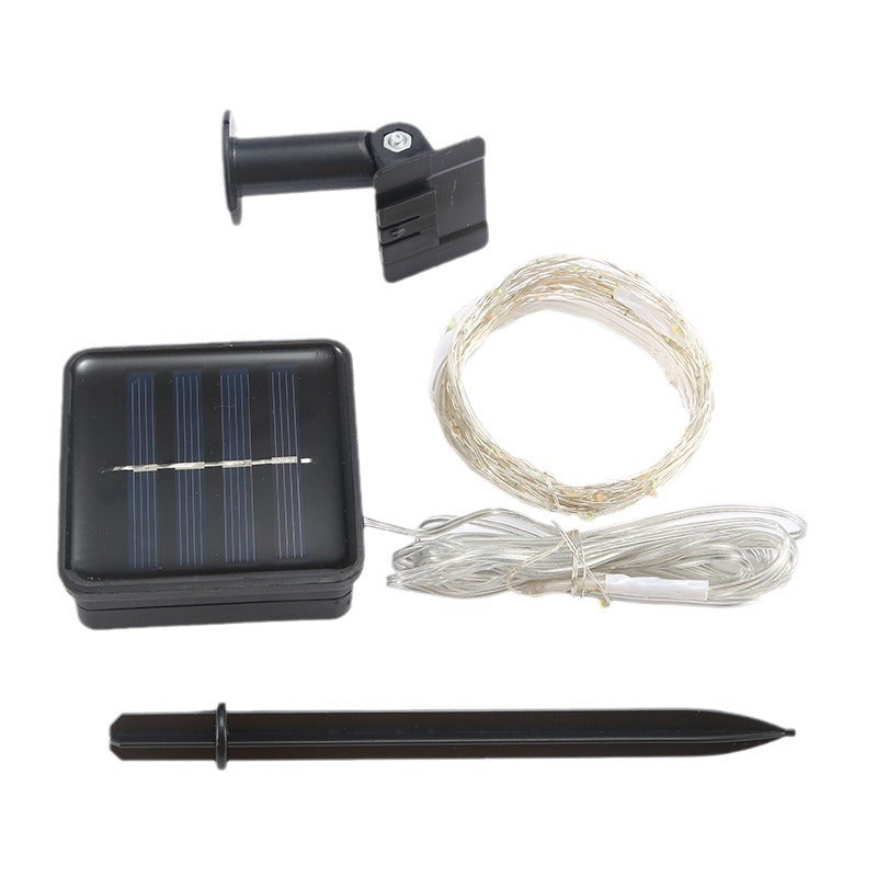 Outdoor Solar Copper Wire Fairy String Lights With Rechargeable Battery Box And Ground Stake Stornfield
