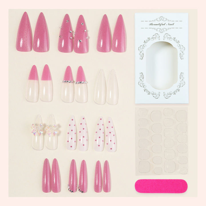 Decorative Press-On Nail Art Set with Glitter and Rhinestone Accents Stornfield