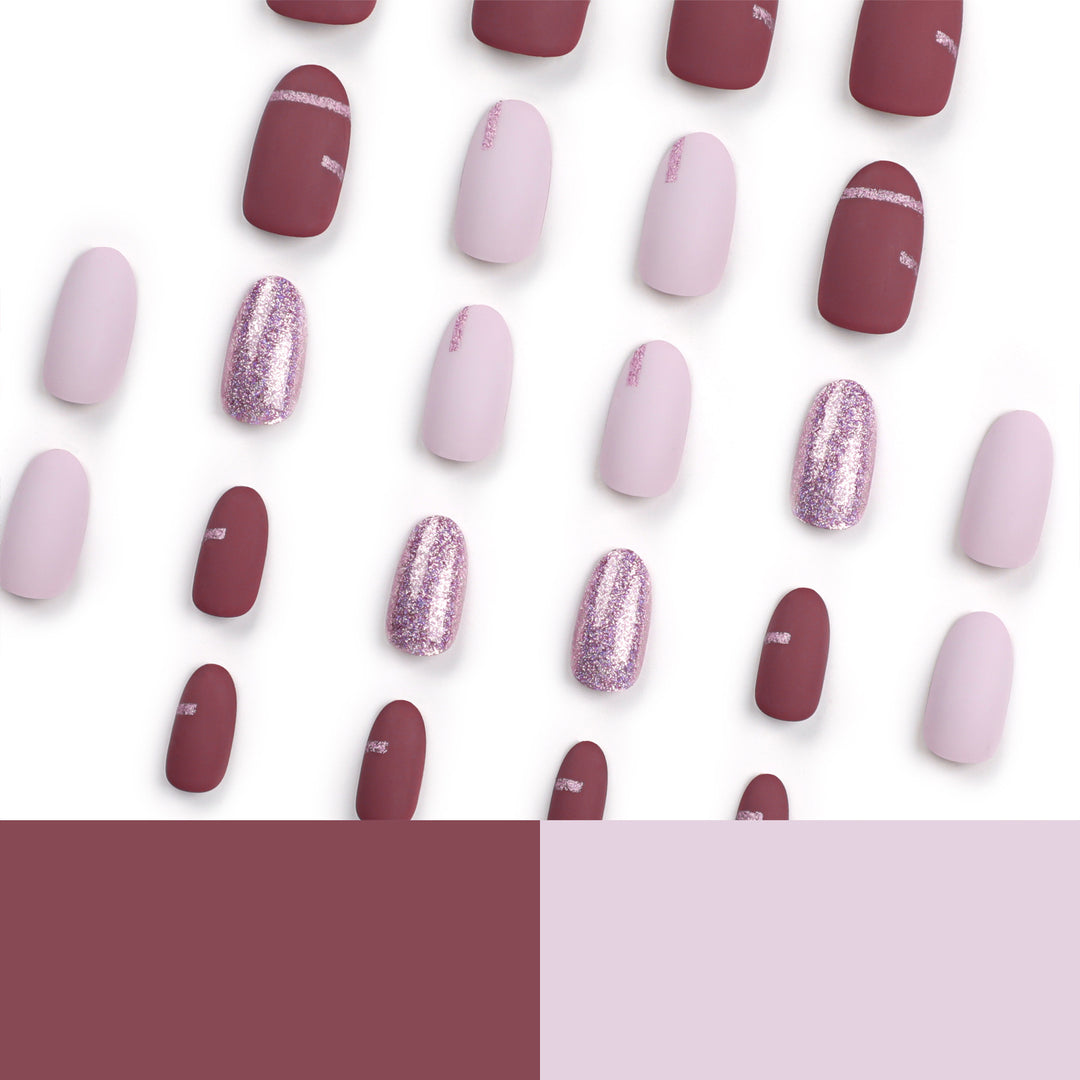 Elegant Nail Art with Glitter and Matte Effects Stornfield