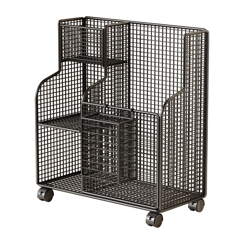 Compact Over-Cabinet Hanging Wire Grid Storage Basket with Dual Hooks