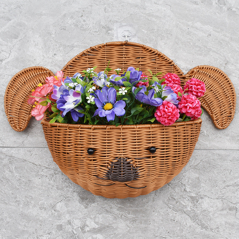 Decorative Dog-Shaped Woven Storage Basket Stornfield