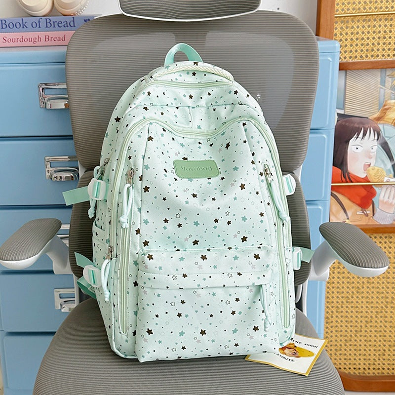 Star-Print Multi-Pocket Backpack Stornfield