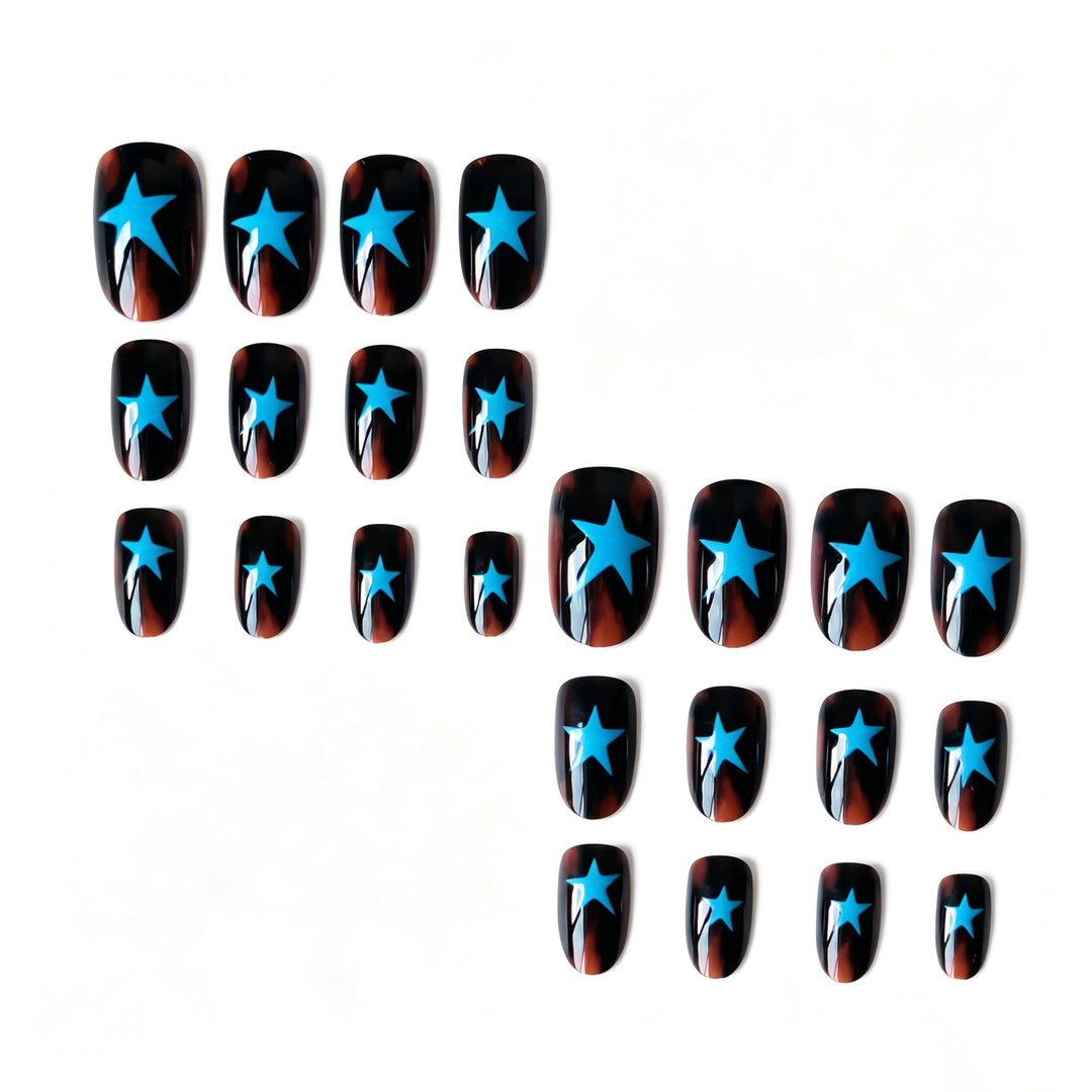 Artistic Star-Patterned Nail Art Set
