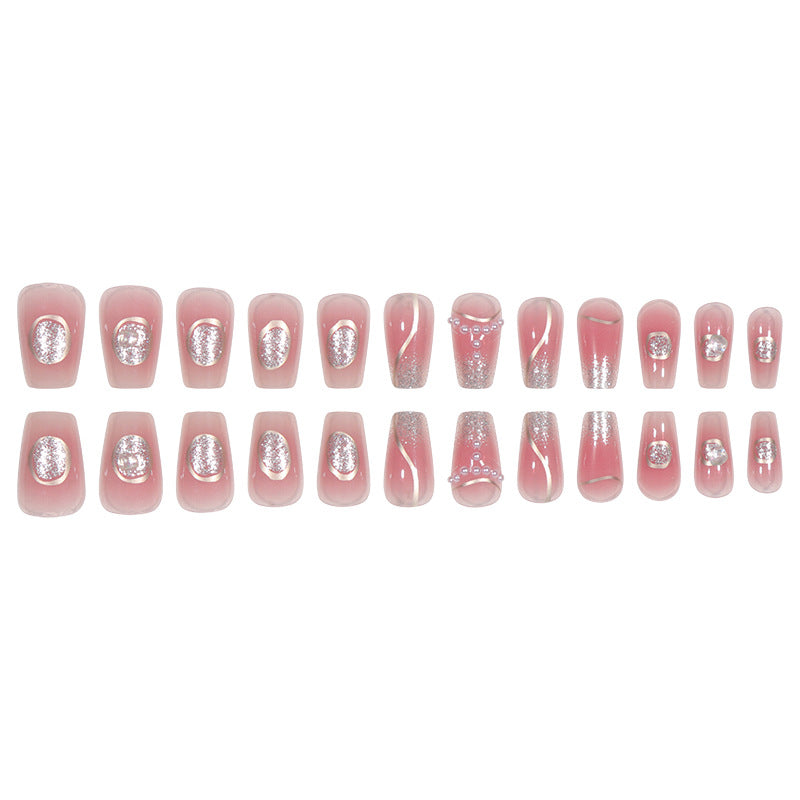 Elegant Stiletto Press-On Nail Set with Gem and Glitter Accents Stornfield