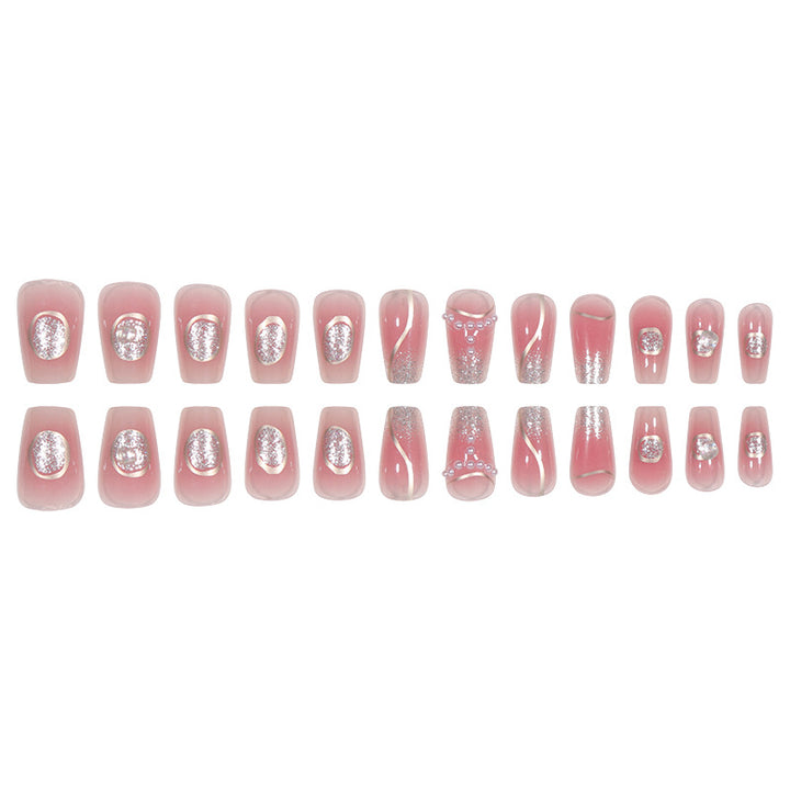 Elegant Stiletto Press-On Nail Set with Gem and Glitter Accents Stornfield