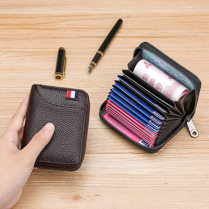 Premium Leather Zippered Cardholder