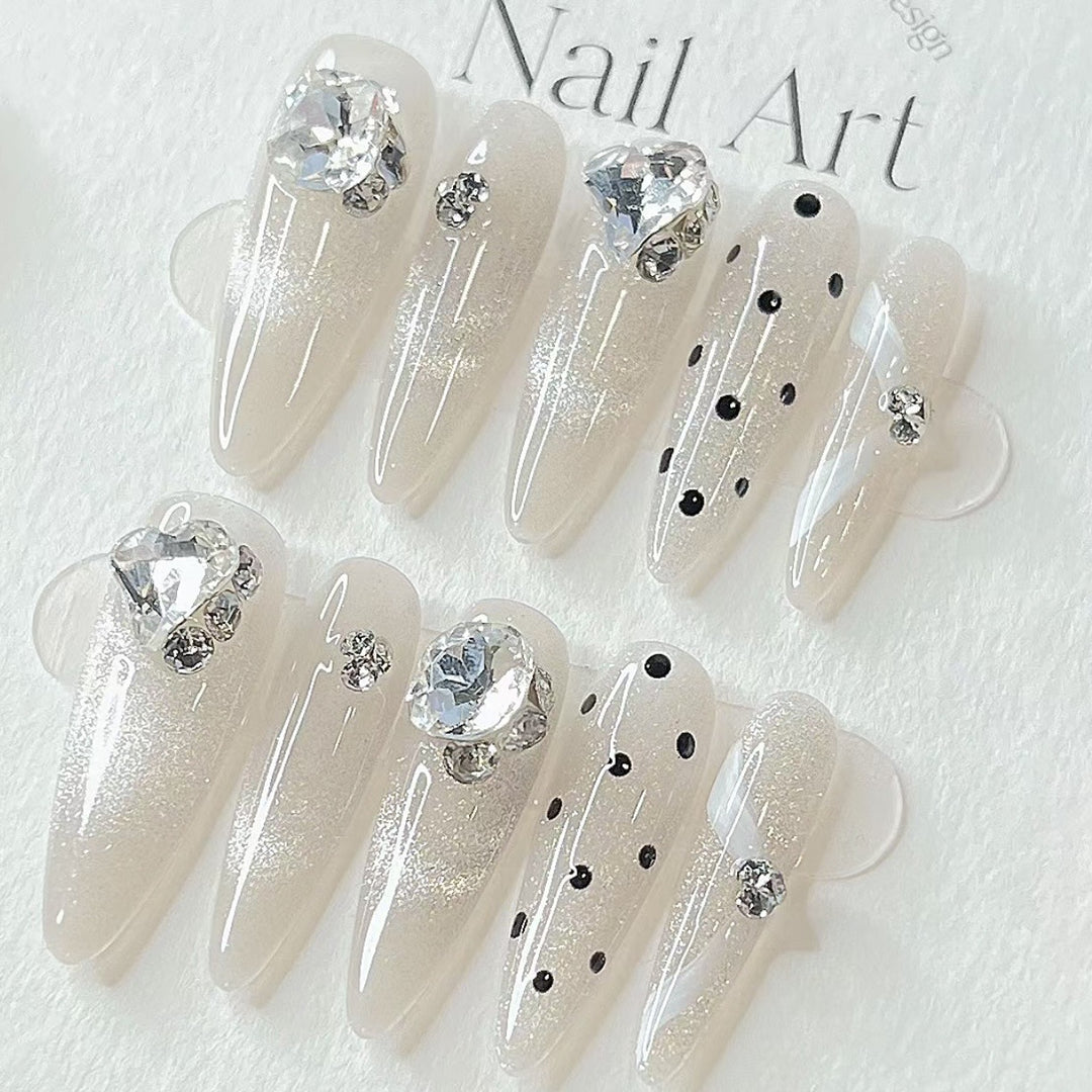 Crystal-Embellished Press-On Nail Set