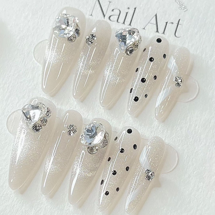 Crystal-Embellished Press-On Nail Set