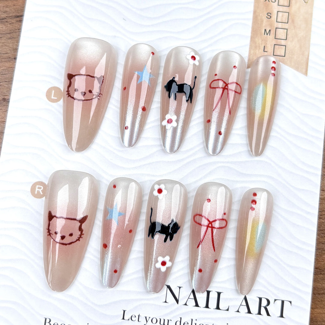 Artistic Character-Themed Press-On Nail Art Set