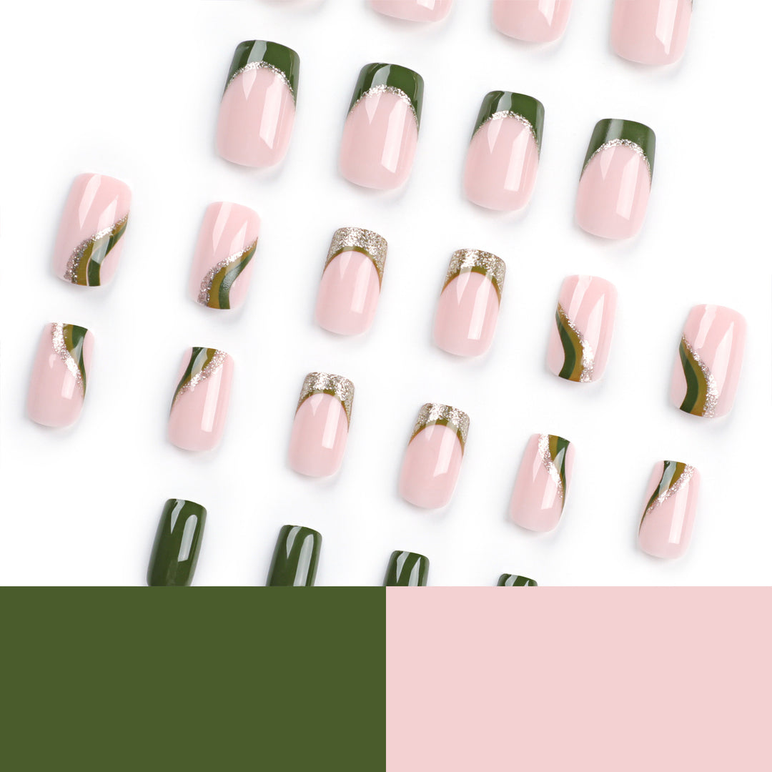 Artful nail extensions with golden accents and elegant design Stornfield