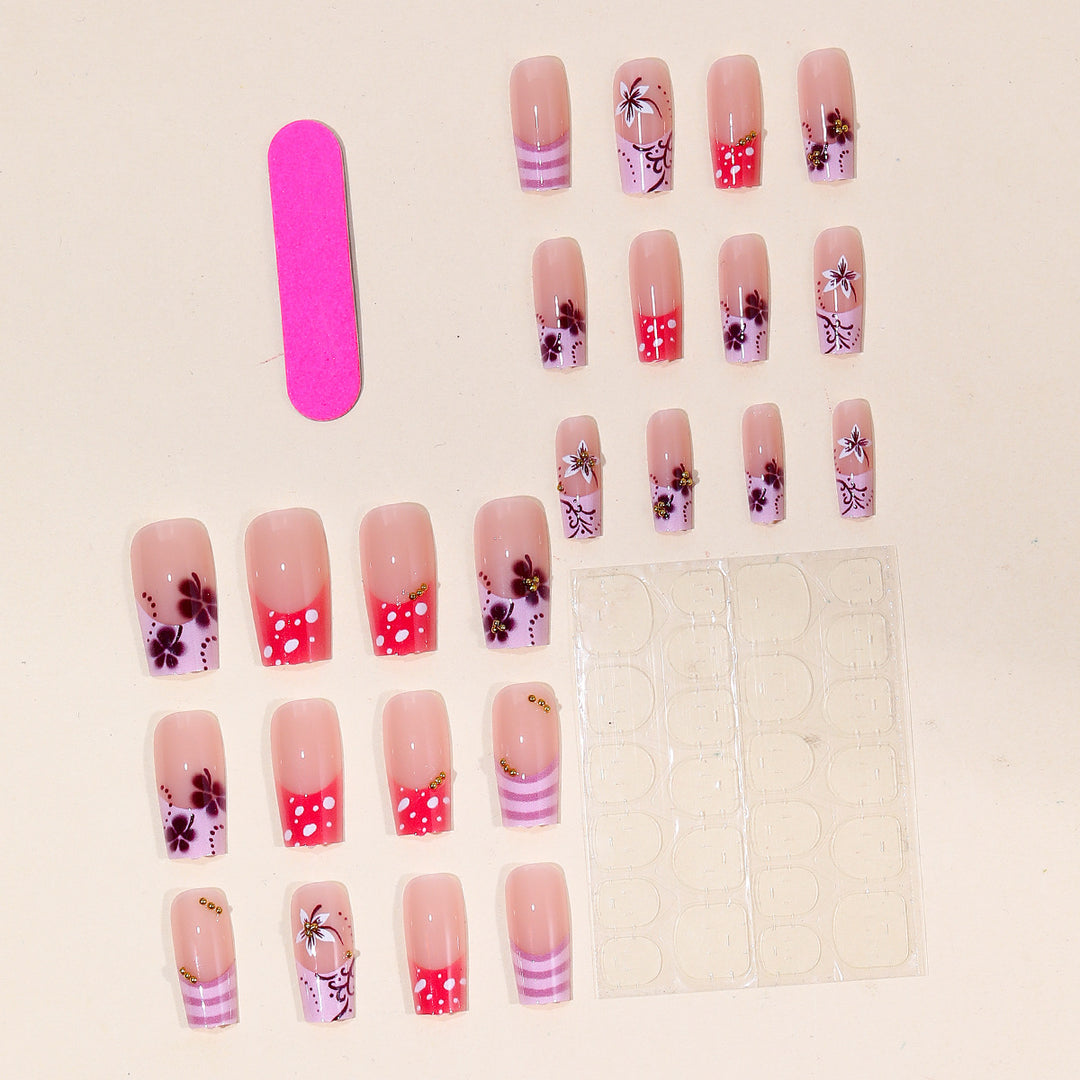 Luxurious Floral 3D Acrylic Nail Art Extensions Stornfield