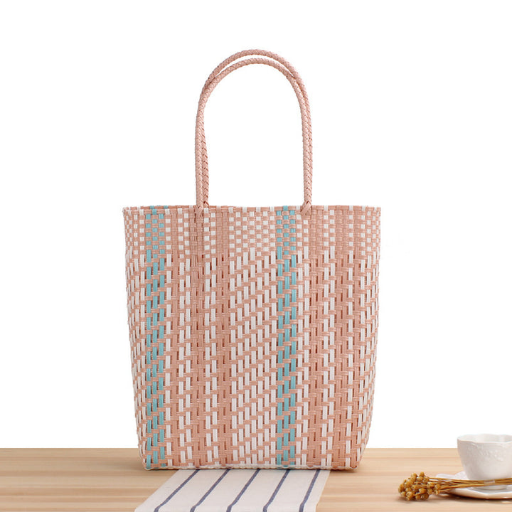 Braided beach bag with modern design and comfortable handles Stornfield