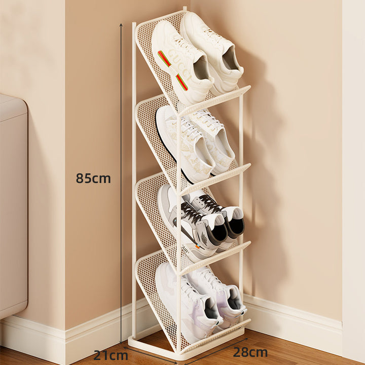 Vertical Angled Mesh Shoe Organizer Rack
