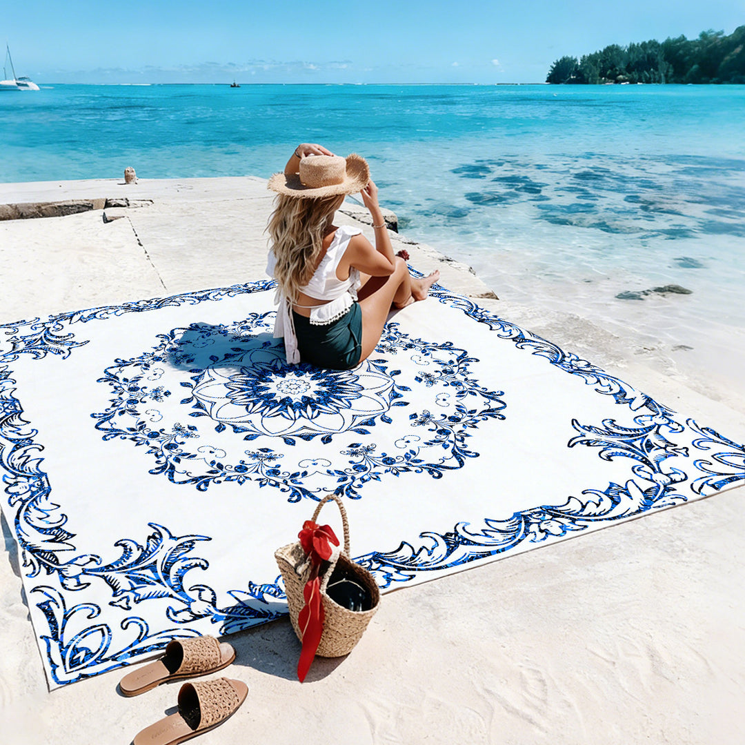 Mandala Design Beach Mat Stornfield