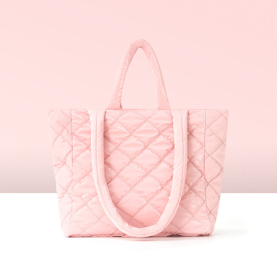Padded Tote Bag in Modern Check Design Stornfield