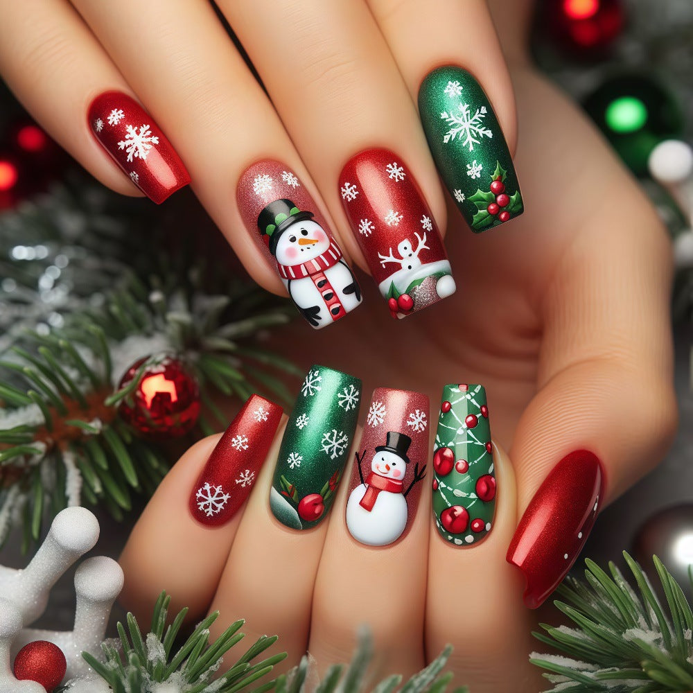 Festive artificial nails with Christmas motifs Stornfield