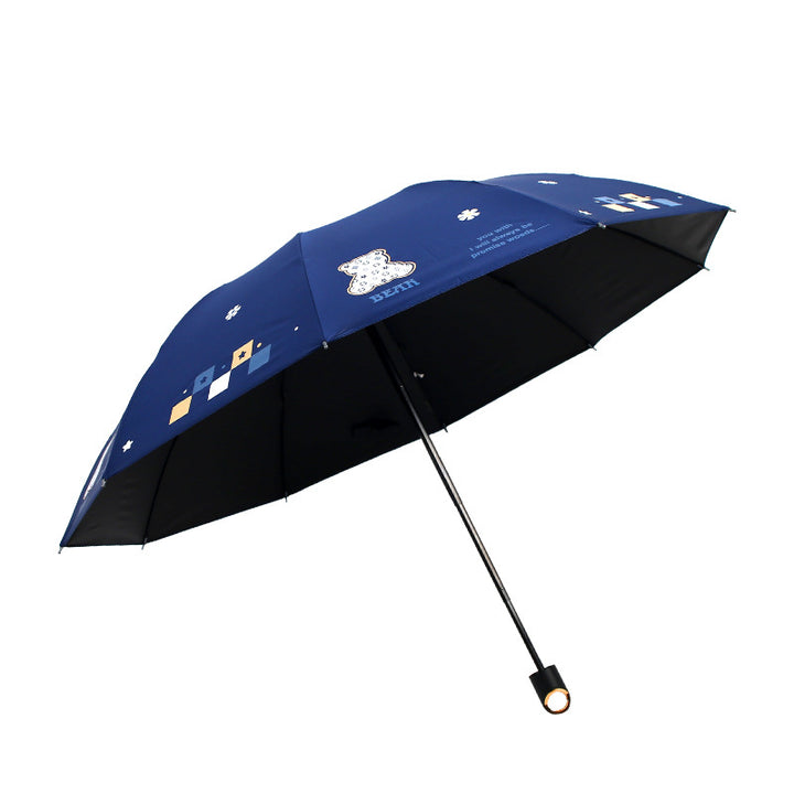 Women's Folding Umbrella with Playful Bear Design Stornfield