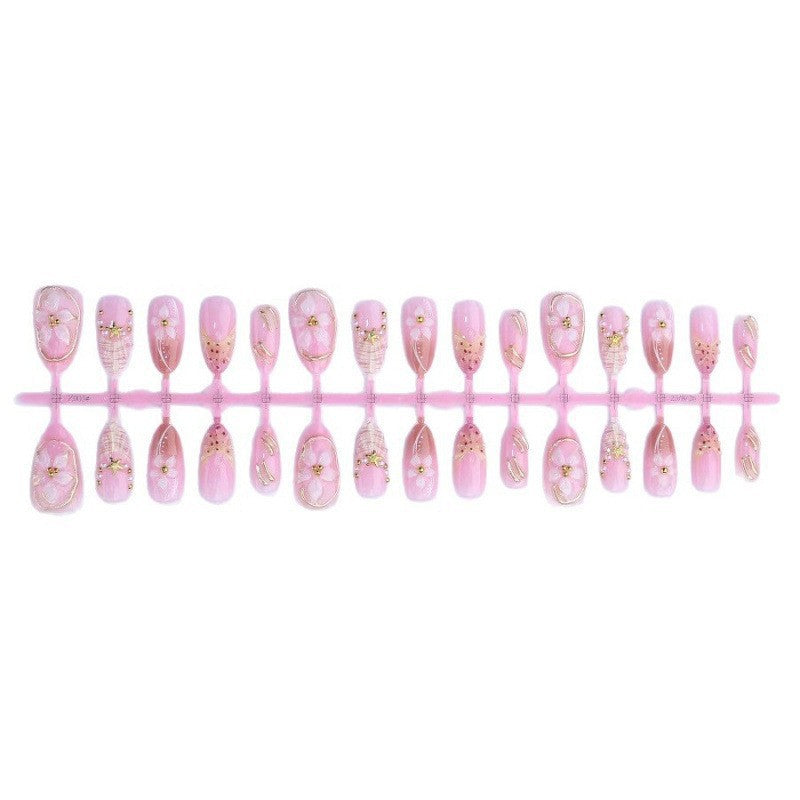 Artificial nail set with luxurious 3D flowers and elegant accents Stornfield