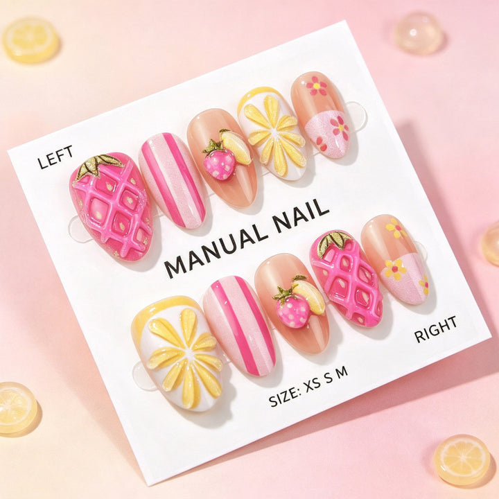 Creative Fruit-Inspired Press-On Nail Art Set