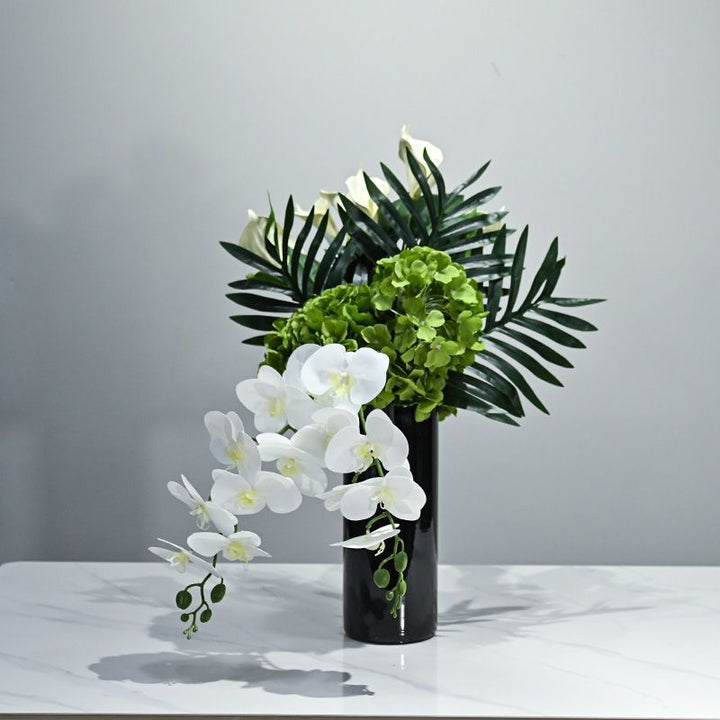 Elegant Faux Orchid Floral Centerpiece