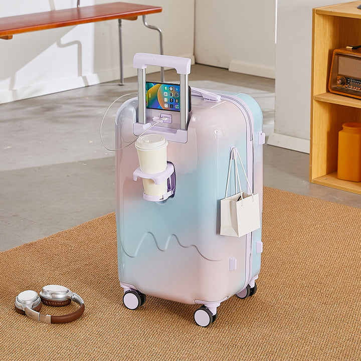 Unisex Functional Hardshell Carry-On Suitcase with Drink Holder Stornfield