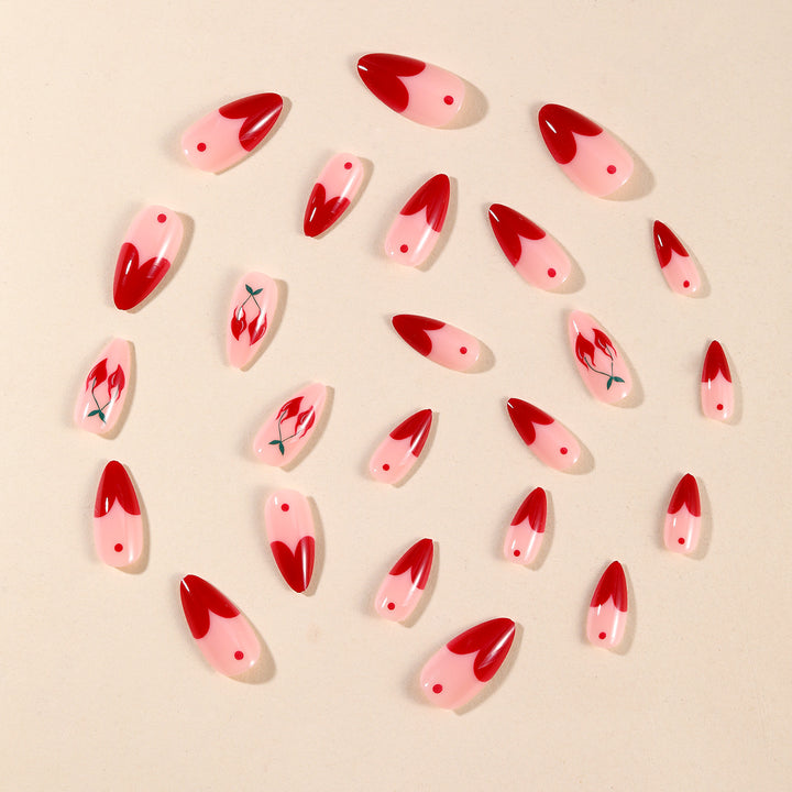 Floral Heart-Shaped Nail Art Set Stornfield